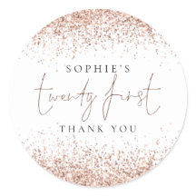 Rose Gold Glitzer 21. Geburtstag Vielen Dank