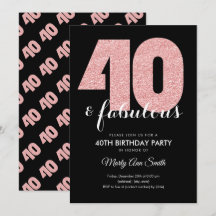 Rose Gold Glitzer 40 & fabelhafte Geburtstagsparty