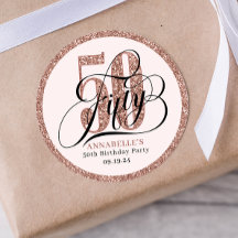 Rose Gold Glitzer 50. Geburtstag Typografie