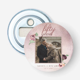 Rose Gold Glitzer 50. Hochzeitstag Flaschenöffner