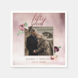 Rose Gold Glitzer 50 Jahre Hochzeit Jahrestag rosa Serviette