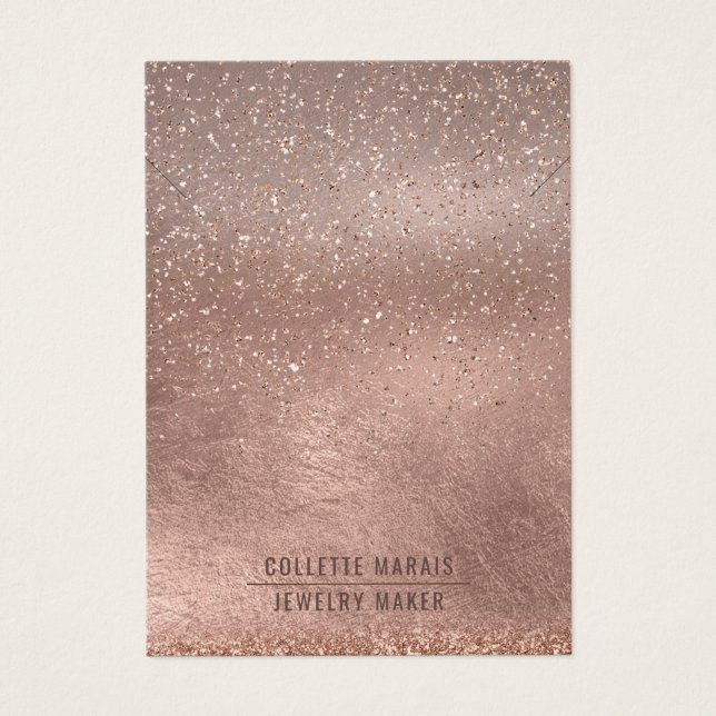 Rose Gold Glitzer Abstrakte Schmuckanzeige (Vorderseite)
