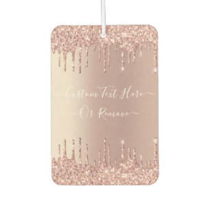 Rose Gold Glitzer Air Freshener mit Ihrem Text Autolufterfrischer