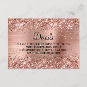 Rose Gold Glitzer and Foil Wedding Details Begleitkarte