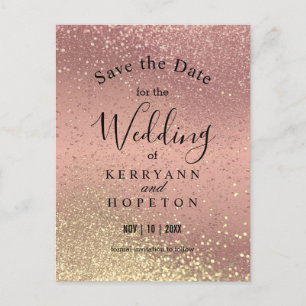 Rose & Gold Glitzer - Ankündigung Datum freihalten