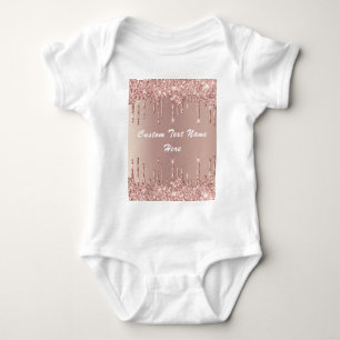Rose Gold Glitzer Baby Bodysuit mit benutzerdefini Strampler