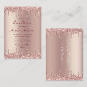 Rose Gold Glitzer Baby Shower Einladung Vorlage