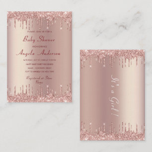 Rose Gold Glitzer Baby Shower Einladung Vorlage