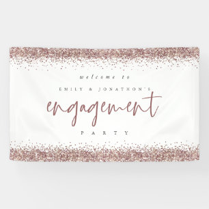 Rose Gold Glitzer Bänder Willkommensverstärker Banner