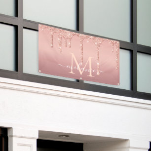 Rose Gold Glitzer Banner für benutzerdefinierte Te