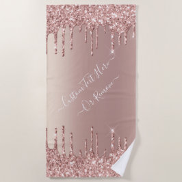 Rose Gold Glitzer Beach Handtuch Name