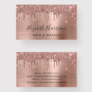 Rose Gold Glitzer Beauty Visitenkarte