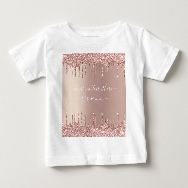 Rose Gold Glitzer Benutzerdefiniert Geschenk für I Baby T-shirt (Vorderseite)