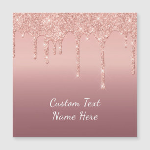 Rose Gold Glitzer Benutzerdefiniert Ihre Text-Magn Magnetkarte