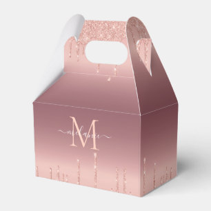 Rose Gold Glitzer Benutzerdefinierter Buchstabenna Geschenkschachtel