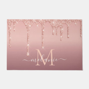 Rose Gold Glitzer Benutzerdefinierter Letter Ihr N Fußmatte
