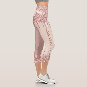 Rose Gold Glitzer Benutzerdefinierter Text Capri L