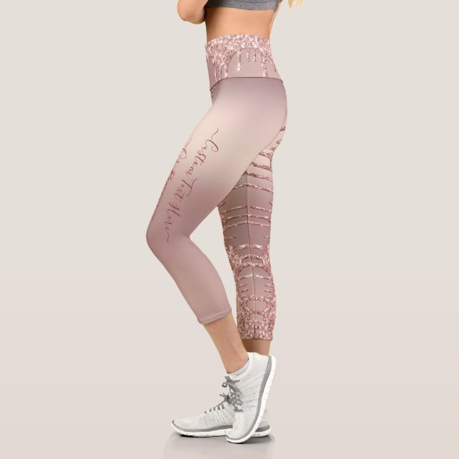Rose Gold Glitzer Benutzerdefinierter Text Capri L (Links)