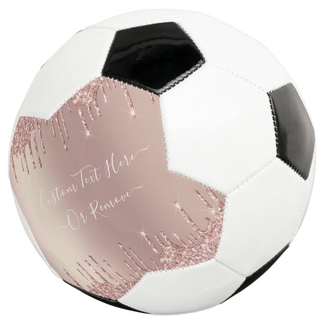 Rose Gold Glitzer Benutzerdefinierter Text-Fußball Fußball (Dreiviertel)