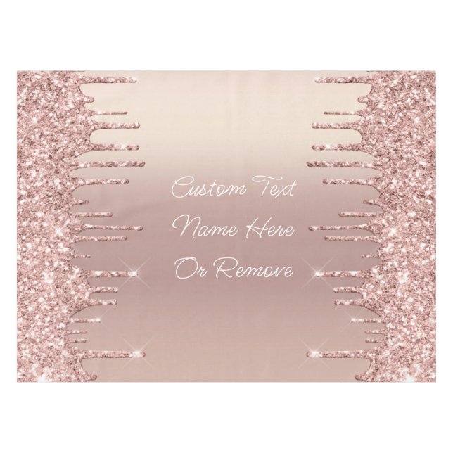 Rose Gold Glitzer Benutzerdefinierter Text Ihr Nam Tischdecke (Vorderseite (Horizontal))