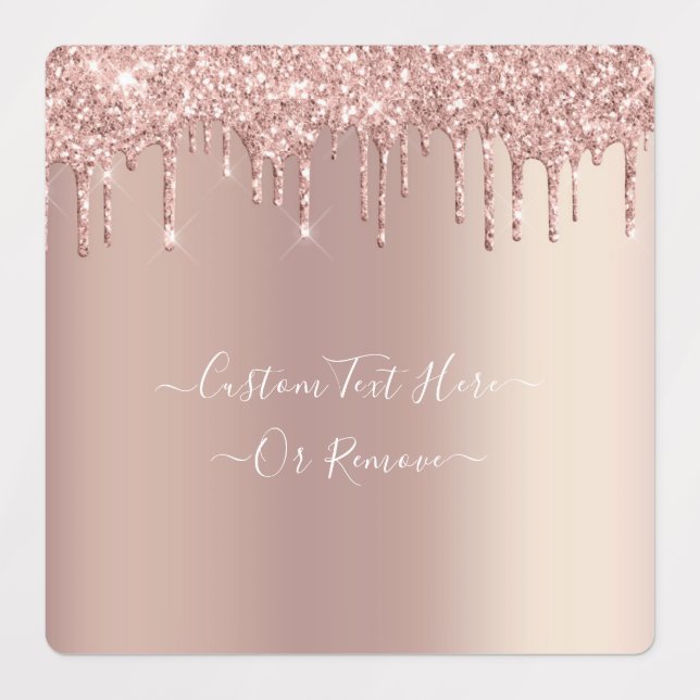 Rose Gold Glitzer Benutzerdefinierter Text Ihre Na Etiketten (Design 1)