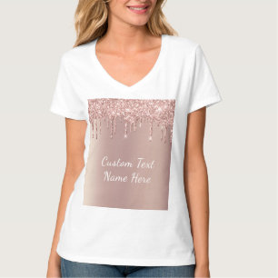 Rose Gold Glitzer Benutzerdefinierter Text T - Shi T-Shirt