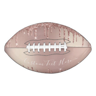 Rose Gold Glitzer Benutzerdefinierter Textname Ges Football
