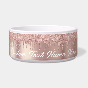 Rose Gold Glitzer Benutzerdefinierter Textname Päc Napf