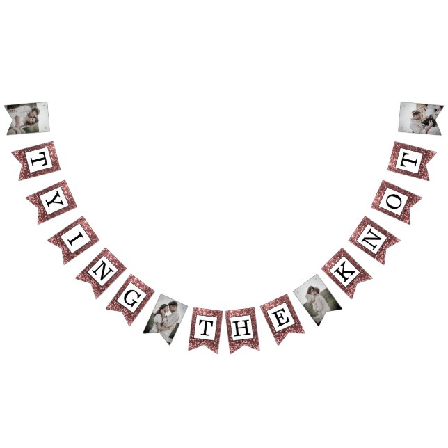 Rose Gold Glitzer Bindung an das Foto des Knotens Wimpelkette (Alle)