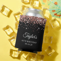 Rose Gold Glitzer Black 40. Geburtstag