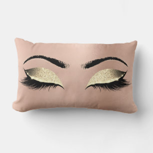 Rose Gold Glitzer Black Glam Makeup Lash LUx Lendenkissen