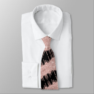Rose Gold Glitzer Black Neck Tie Krawatte