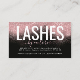 Rose Gold Glitzer Black Pink Eyelashes Techniker  Treuekarte