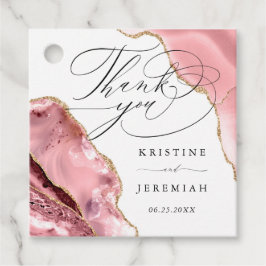 Rose Gold Glitzer Black Script Luxury Hochzeit Geschenkanhänger