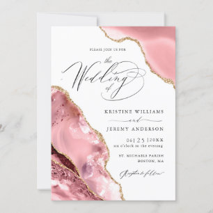 Rose Gold Glitzer Black Script Luxury Wedding Invi Einladung