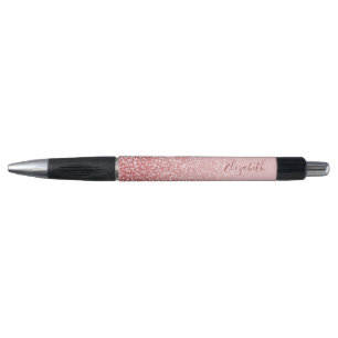 Rose Gold Glitzer Blush Ombre Personalisierter Nam Kugelschreiber