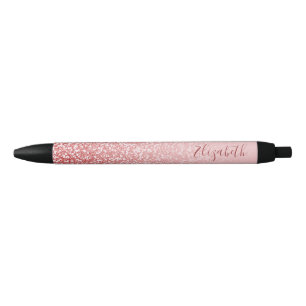 Rose Gold Glitzer Blush Ombre Personalisierter Nam Kugelschreiber