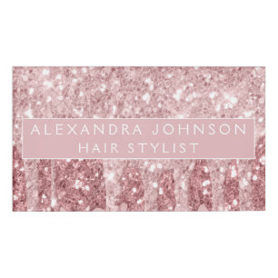 Rose Gold Glitzer Blush Pink Sparkle Modern Namenschild