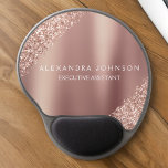 Rose Gold Glitzer | Blush Pink Sparkone Glitzer Gel Mousepad<br><div class="desc">Blush Pink - Rose Gold Glitzer Imitate Sparkle Glitzer Metallic Foil Minimalistisch Business Mousepad (Mouse Pad) mit weißer Schrift Typografie für das Monogramm. Das Rose Gold Girly Business Design kann mit Ihrem Namen angepasst werden. Bitte kontaktieren Sie den Designer,  um passende Artikel zu erhalten.</div>