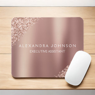Rose Gold Glitzer   Blush Pink Sparkone Glitzer Mousepad