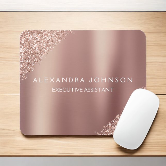 Rose Gold Glitzer | Blush Pink Sparkone Glitzer Mousepad (Von Creator hochgeladen)