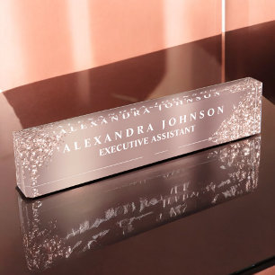 Rose Gold Glitzer Blush Pink Sparkone Glitzer Namensplakette