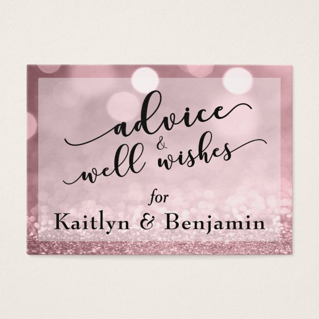 Rose Gold Glitzer Bokeh Beratung und Wünsche (Vorderseite)