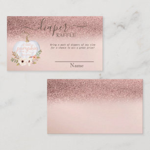 Rose Gold Glitzer Bokeh, Pumpkin Baby Dusche Begleitkarte