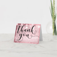 Rose Gold Glitzer Bokeh und Typografie Vielen Dank