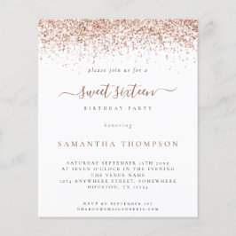 Rose Gold Glitzer Bonbon 16 Einladung