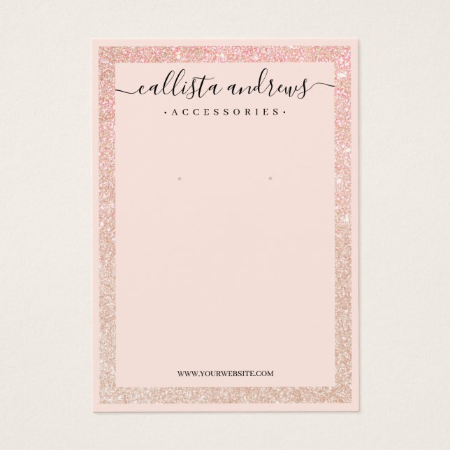 Rose Gold Glitzer Border Curring Ohrring Display (Vorderseite)