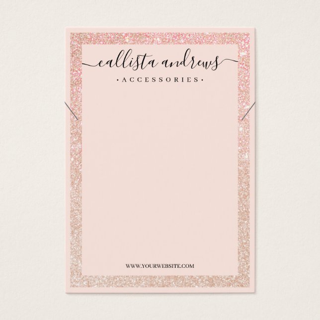 Rose Gold Glitzer Border Curry Necklace Display (Vorderseite)