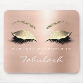 Rose Gold Glitzer Branding Beauty Lashes White Mousepad