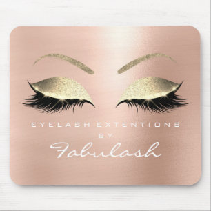 Rose Gold Glitzer Branding Schönheit Lashes Pink Mousepad